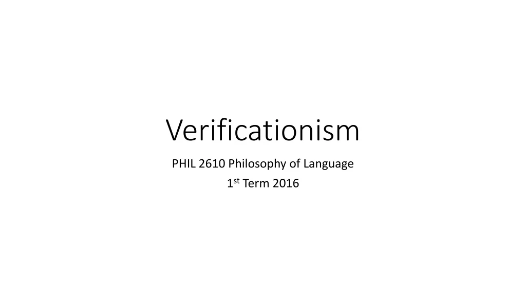 verificationism