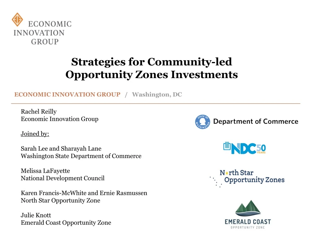 strategies for community led opportunity zones investments