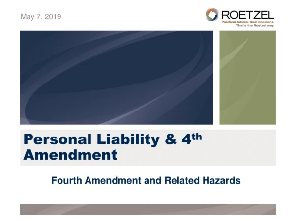 Personal Liability &amp; 4 th Amendment