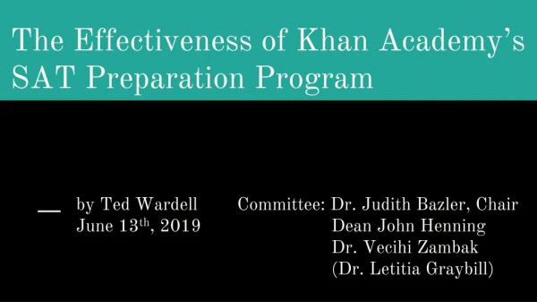 The Effectiveness of Khan Academy’s SAT Preparation Program