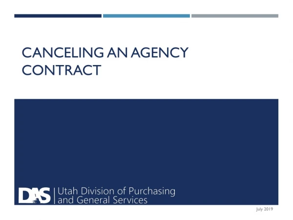 Canceling AN Agency Contract
