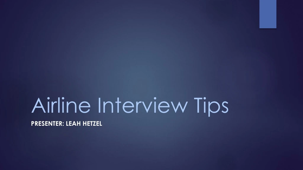 airline interview tips