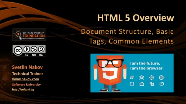 HTML 5 Overview