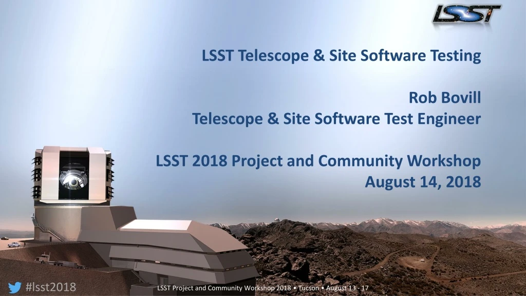 lsst telescope site software testing rob bovill