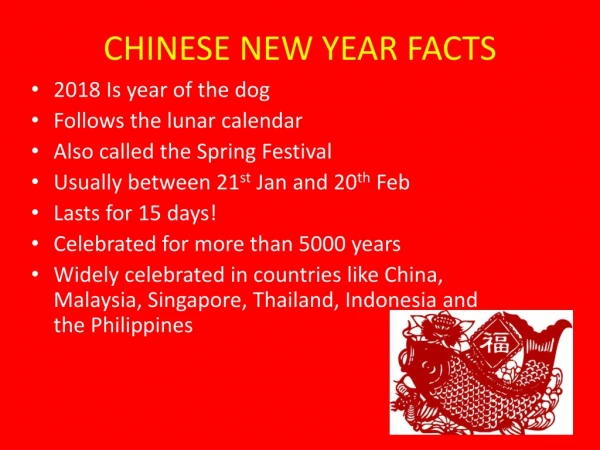 CHINESE NEW YEAR FACTS