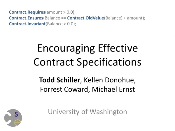 Encouraging Effective Contract Specifications