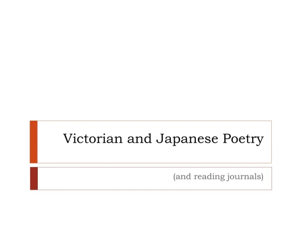 Victorian and Japanese Poetry