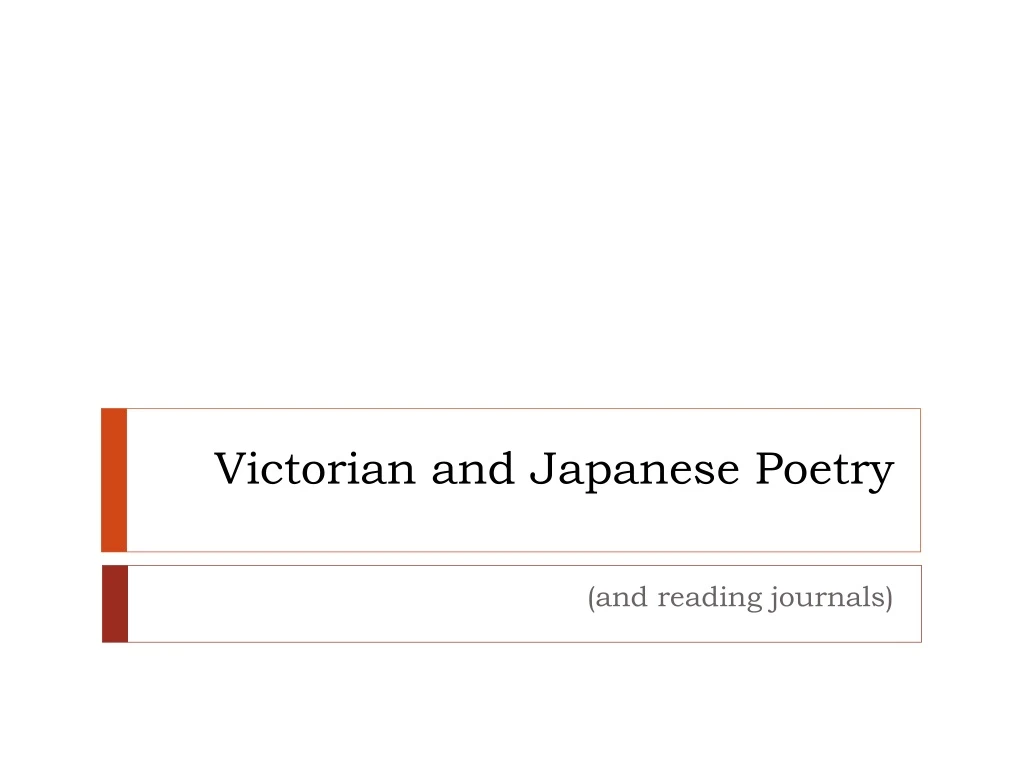 victorian and japanese poetry