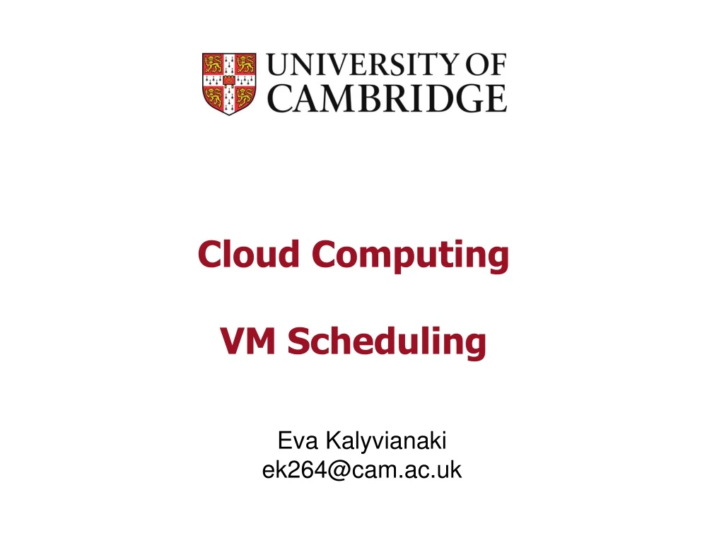 cloud computing vm scheduling