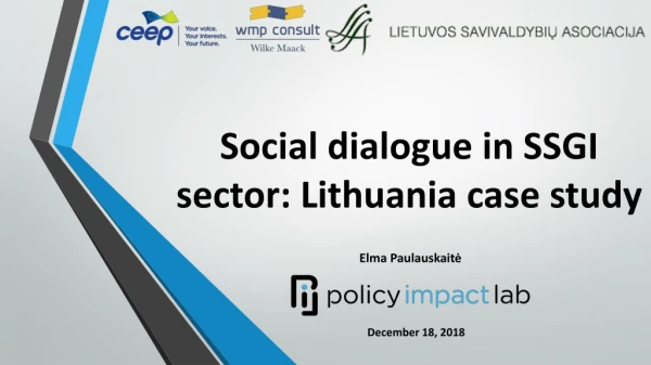 Social dialogue in SSGI sector : Lithuania case study