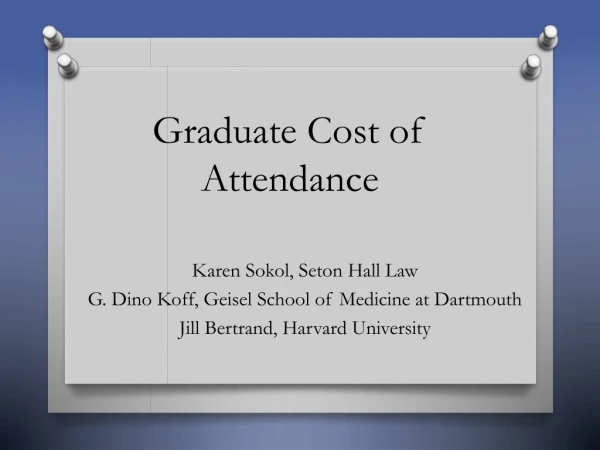 Graduate Cost of Attendance