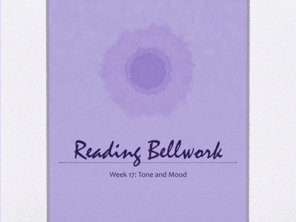 Reading Bellwork