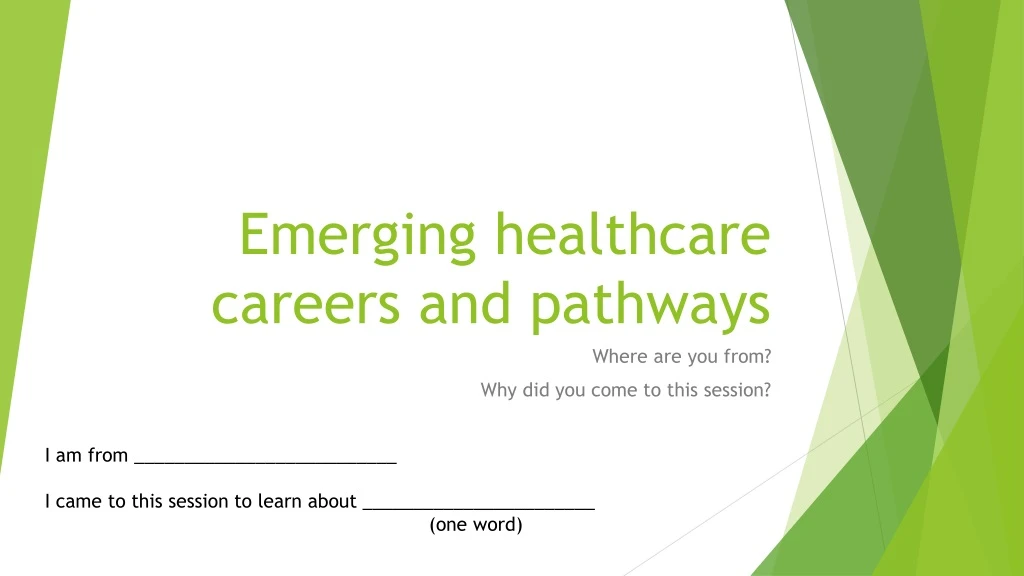 emerging healthcare careers and pathways