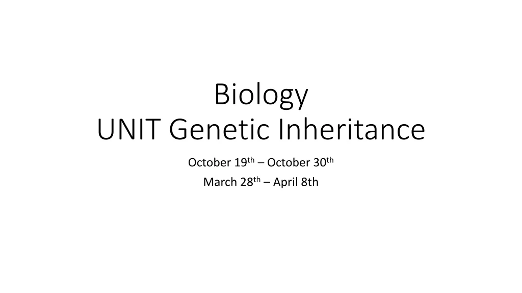 biology unit genetic inheritance