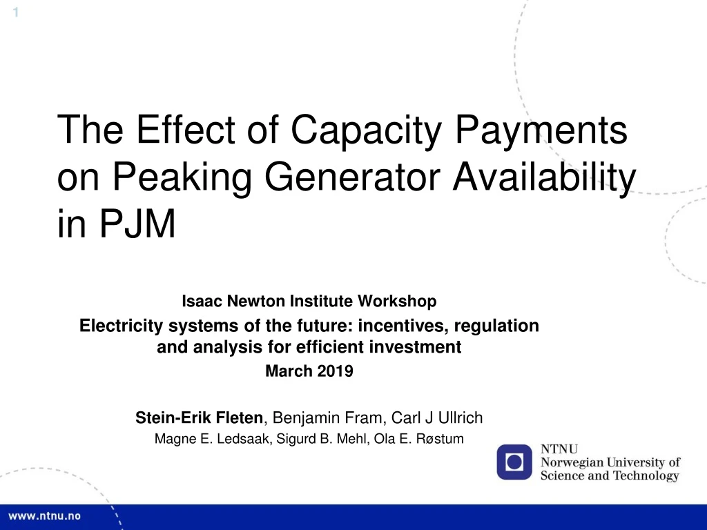 the effect of capacity payments on peaking generator availability in pjm