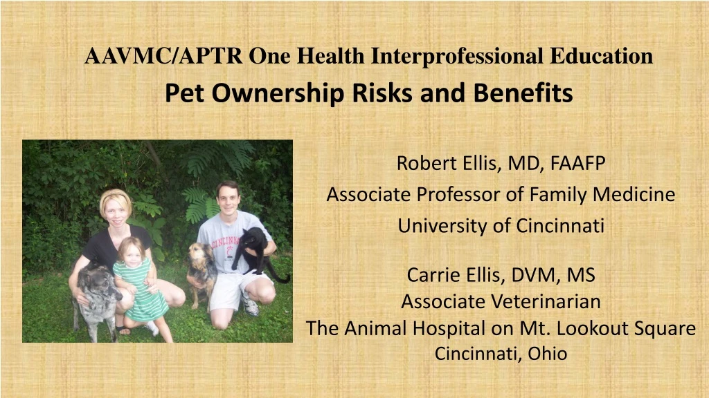 aavmc aptr one health interprofessional education pet ownership risks and benefits