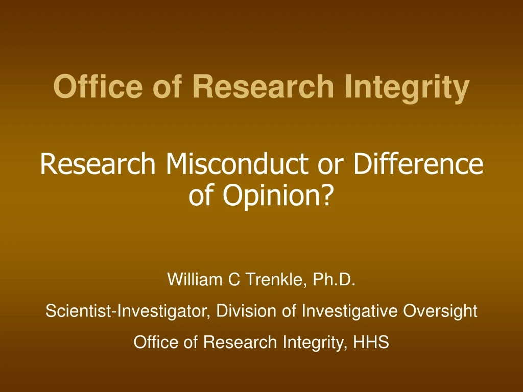 office of research integrity