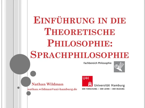 Einführung in die Theoretische Philosophie: Sprachphilosophie