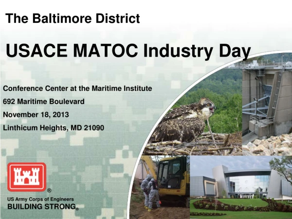 The Baltimore District USACE MATOC Industry Day