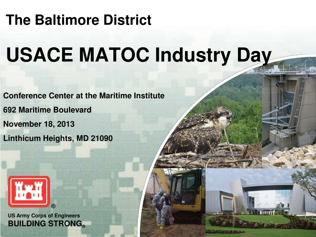 the baltimore district usace matoc industry day