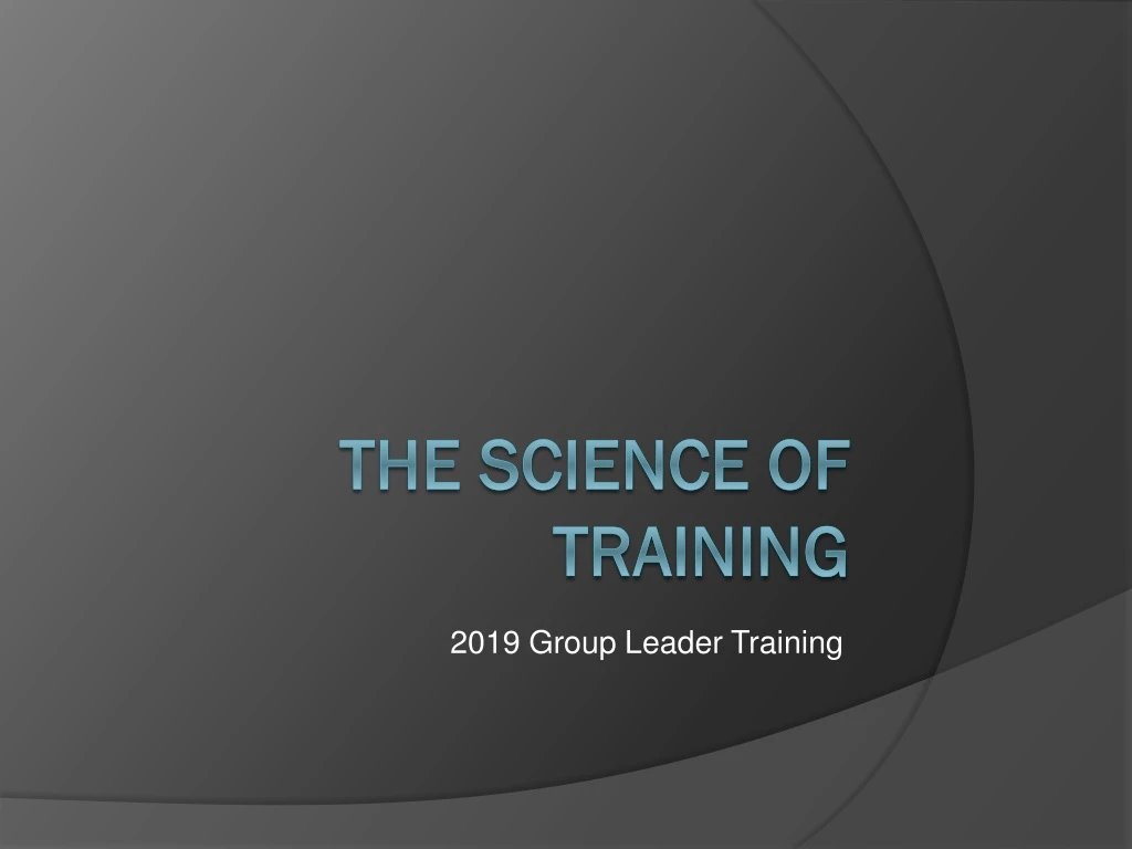 2019 group leader training