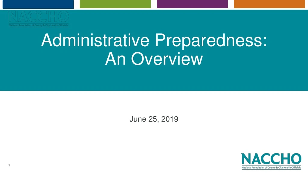 administrative preparedness an overview