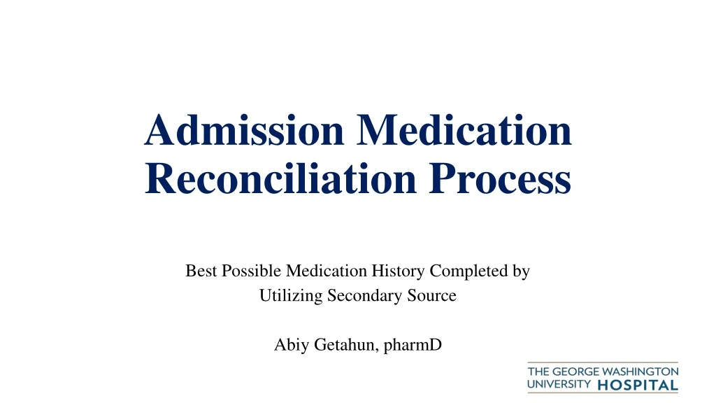 admission medication reconciliation process