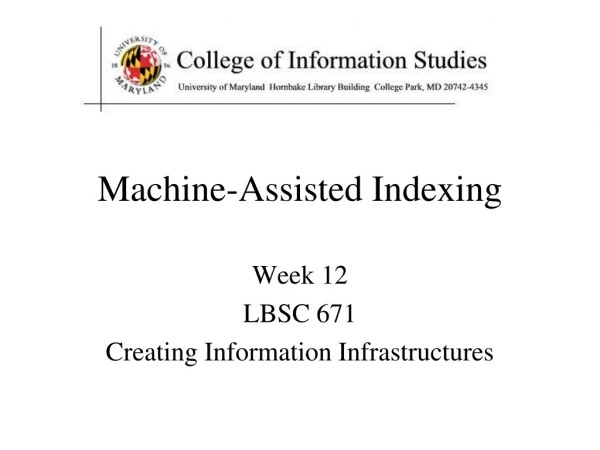 Machine-Assisted Indexing