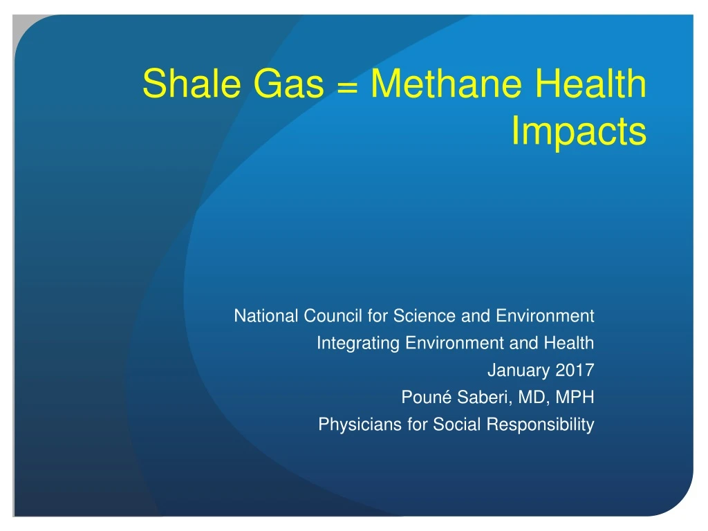 shale gas methane health impacts