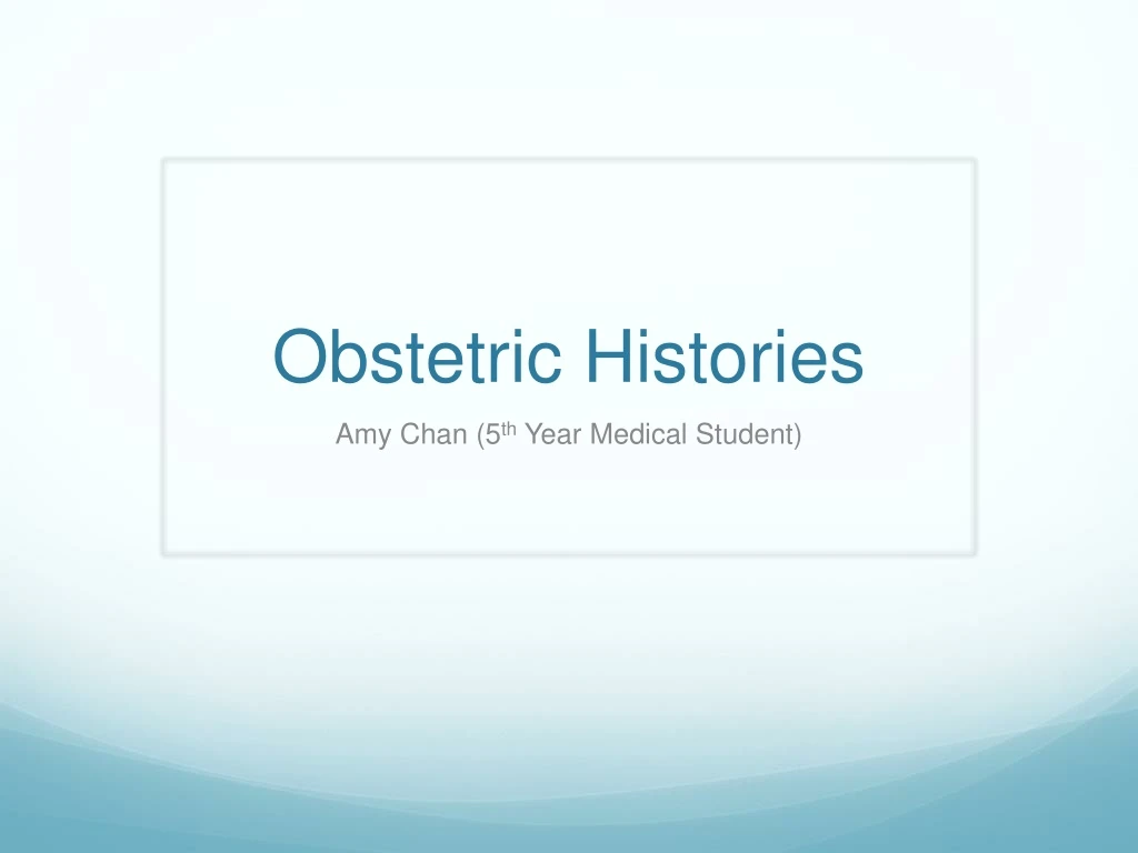 obstetric histories