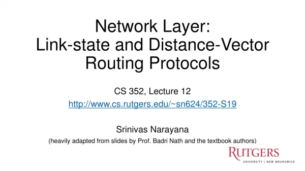 Network Layer: Link-state and Distance-Vector Routing Protocols