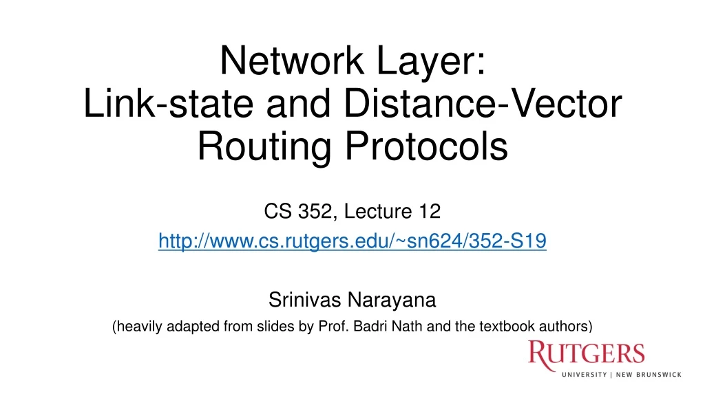 network layer link state and distance vector routing protocols