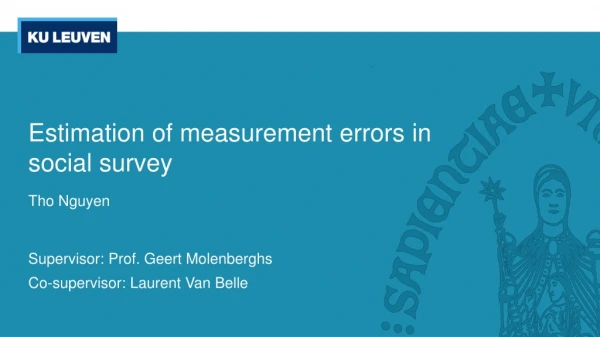 Estimation of measurement errors in social survey
