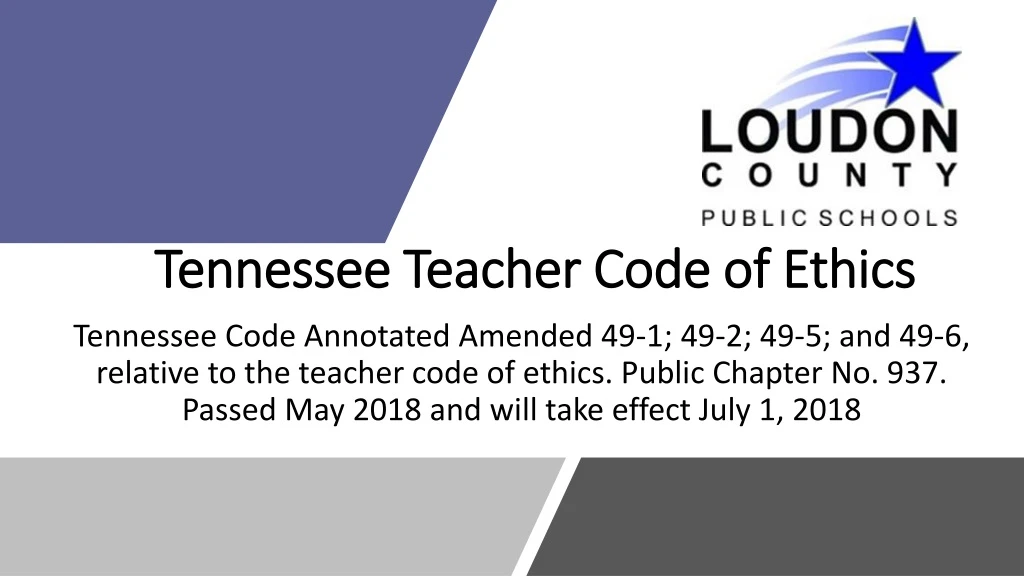 tennessee teacher code of ethics