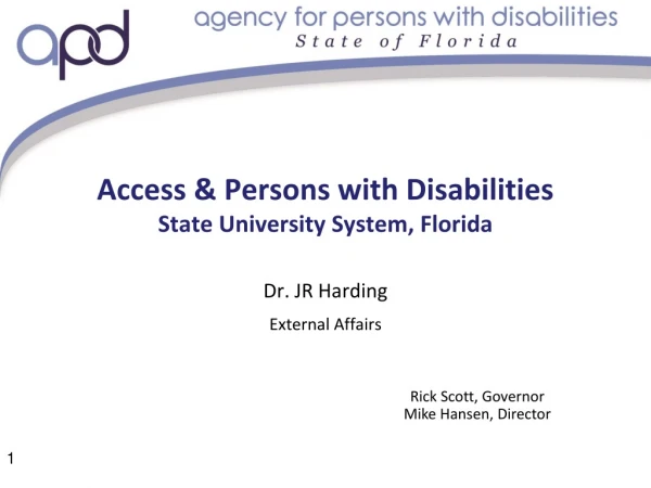 Access &amp; Persons with Disabilities State University System, Florida