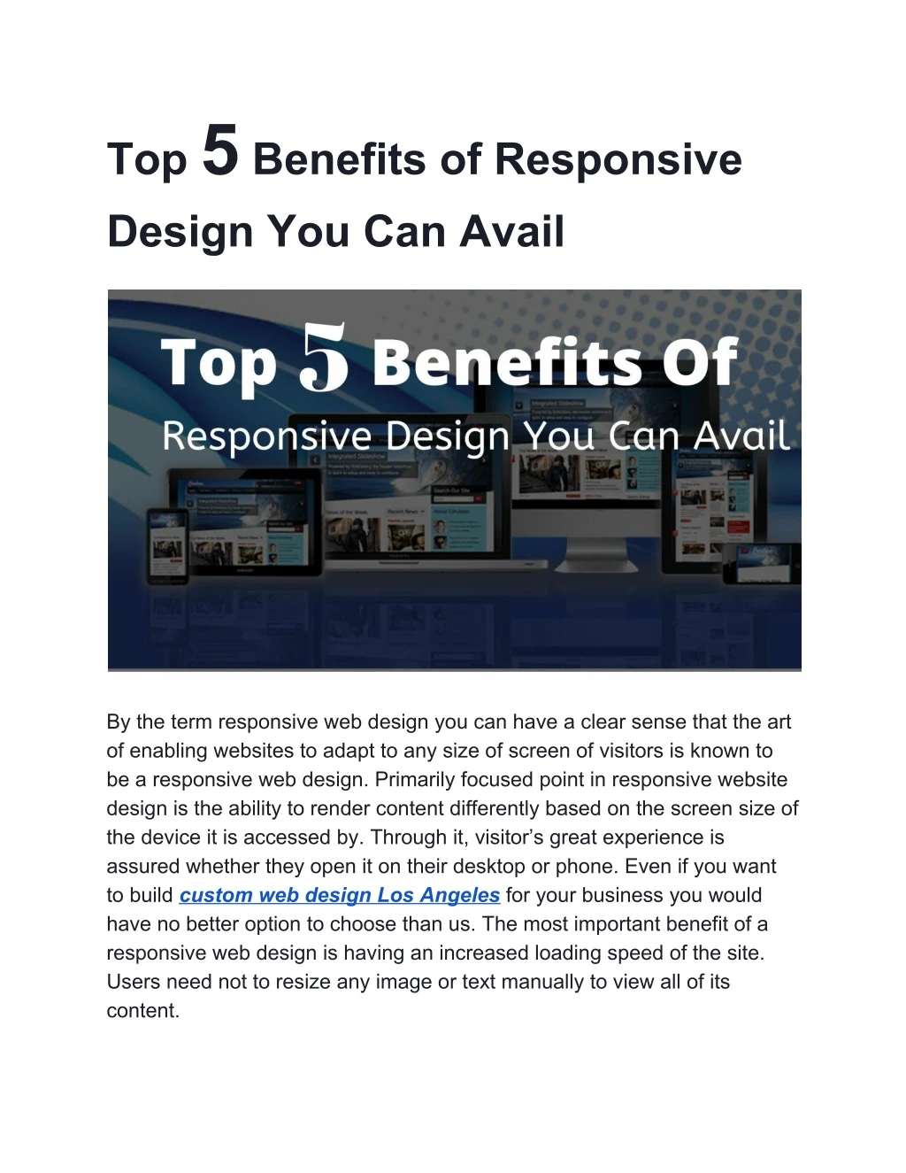 top 5 benefits of responsive design you can avail