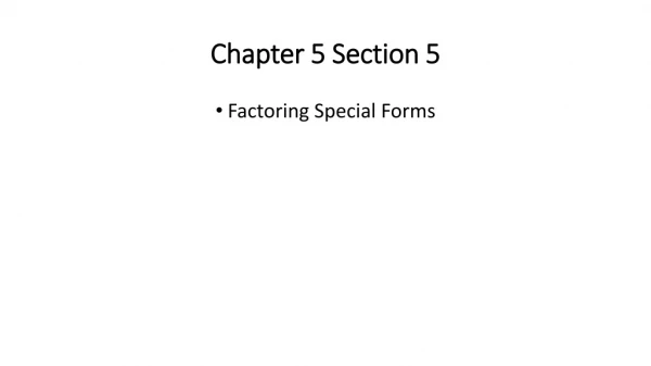 Chapter 5 Section 5