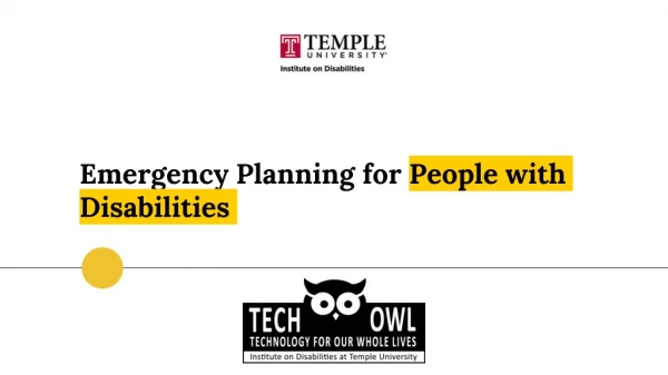 Emergency Planning for People with Disabilities
