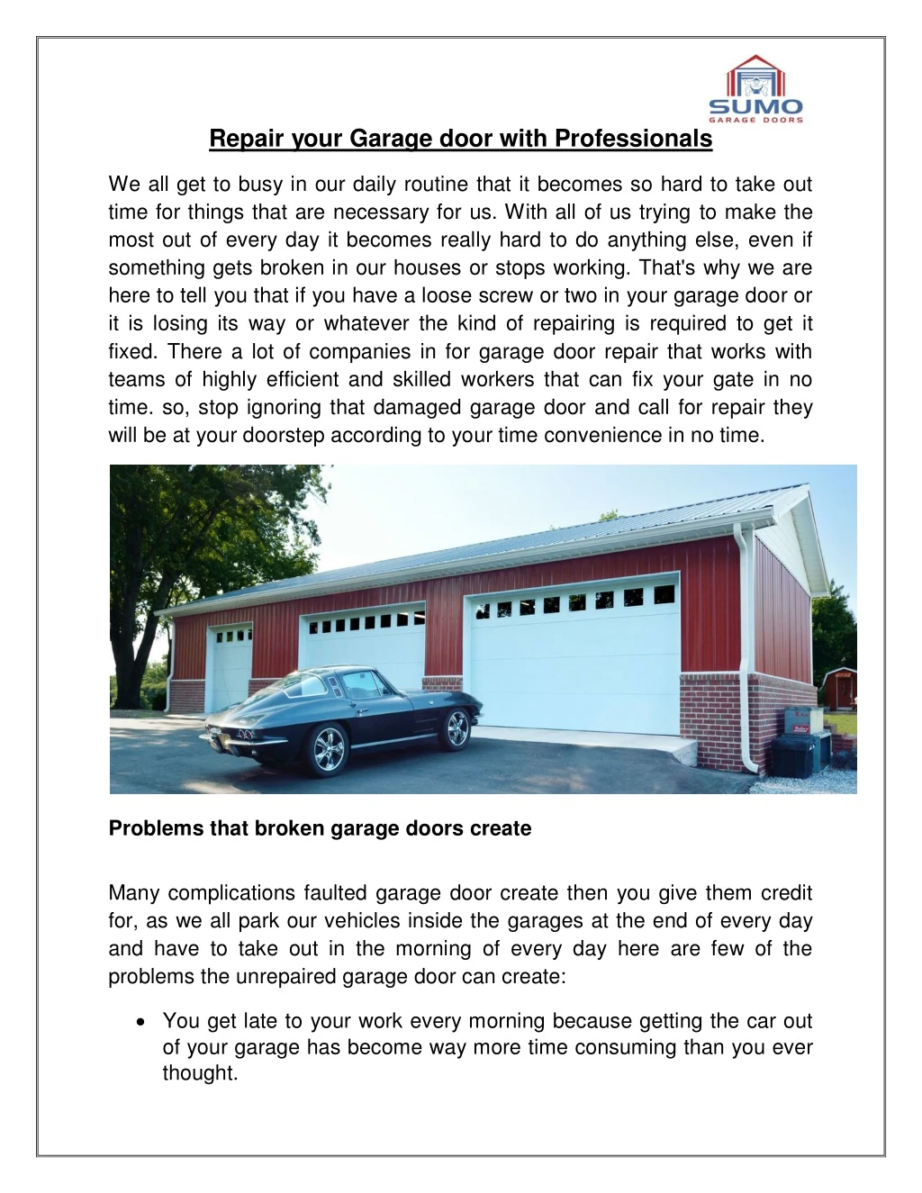 repair your garage door with professionals