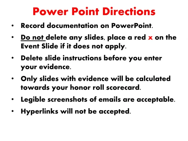 Power Point Directions