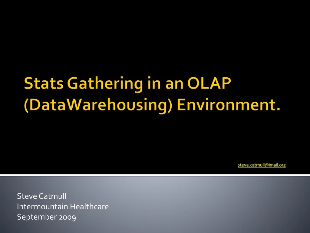 steve catmull intermountain healthcare september 2009