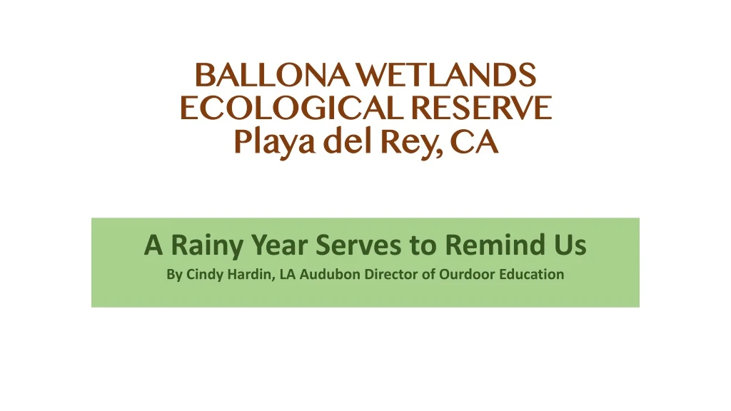 ballona wetlands ecological reserve playa del rey ca