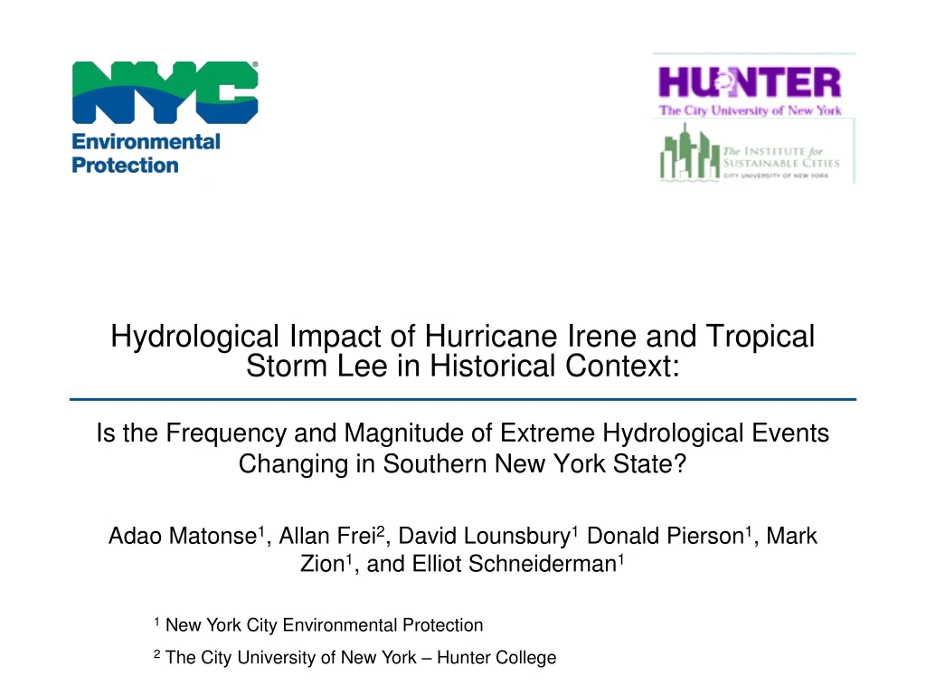 hydrological impact of hurricane irene
