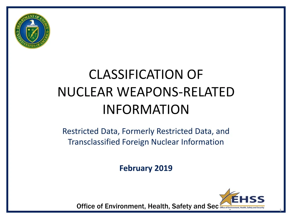 classification of nuclear weapons related information