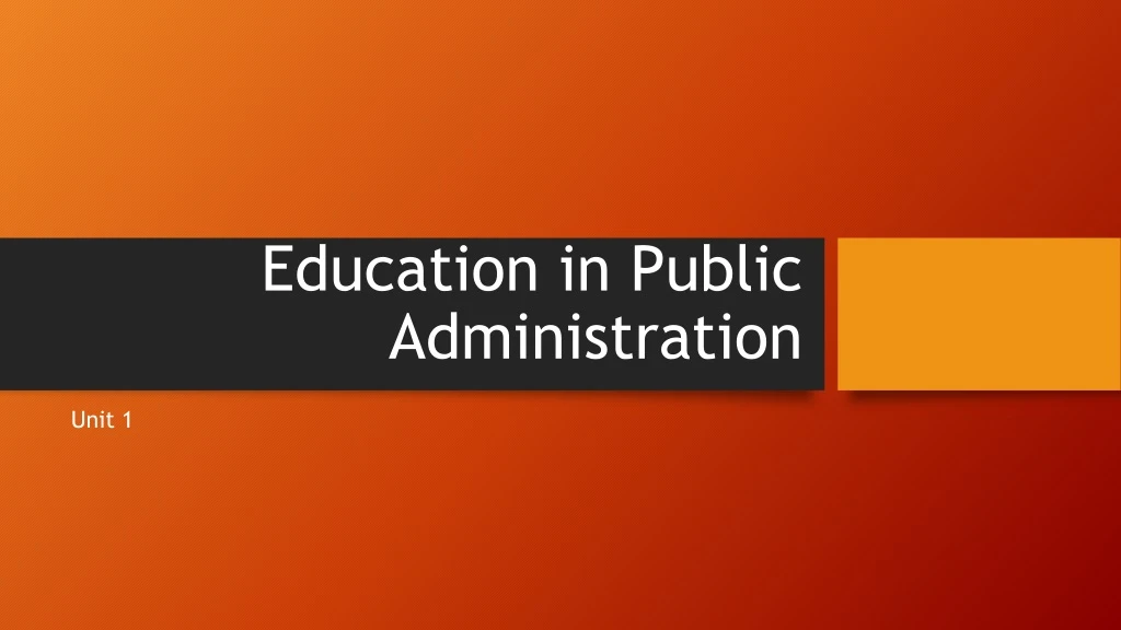 education in public administration