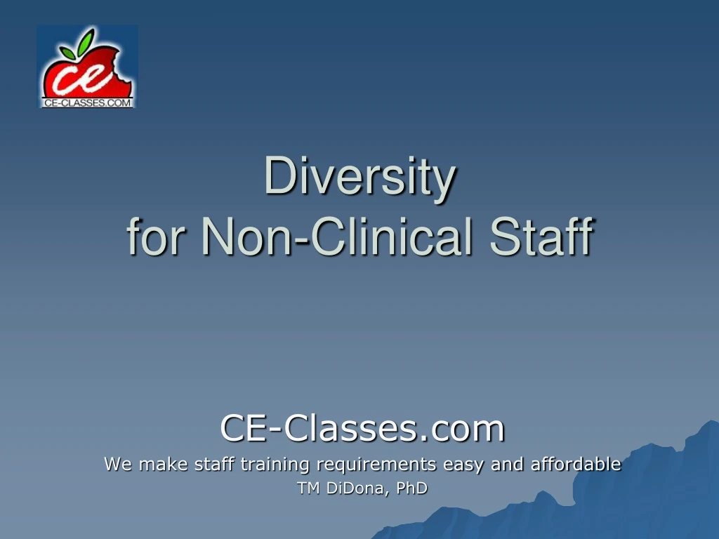 diversity for non clinical staff