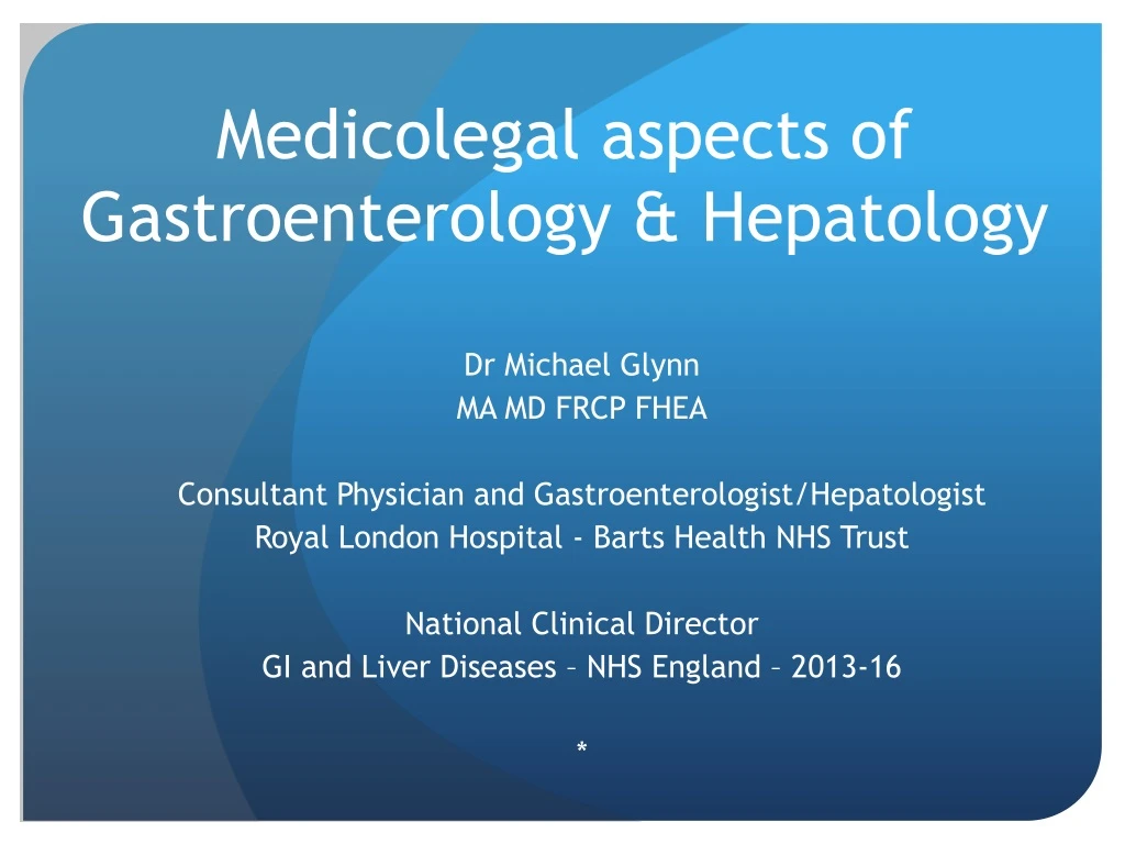 medicolegal aspects of gastroenterology hepatology