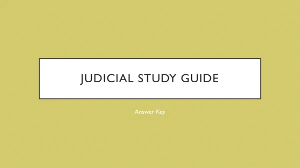 Judicial Study Guide