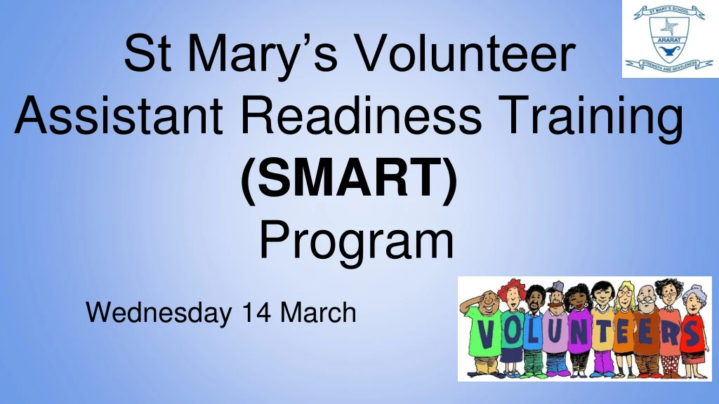 st mary s volunteer assistant readiness training smart program