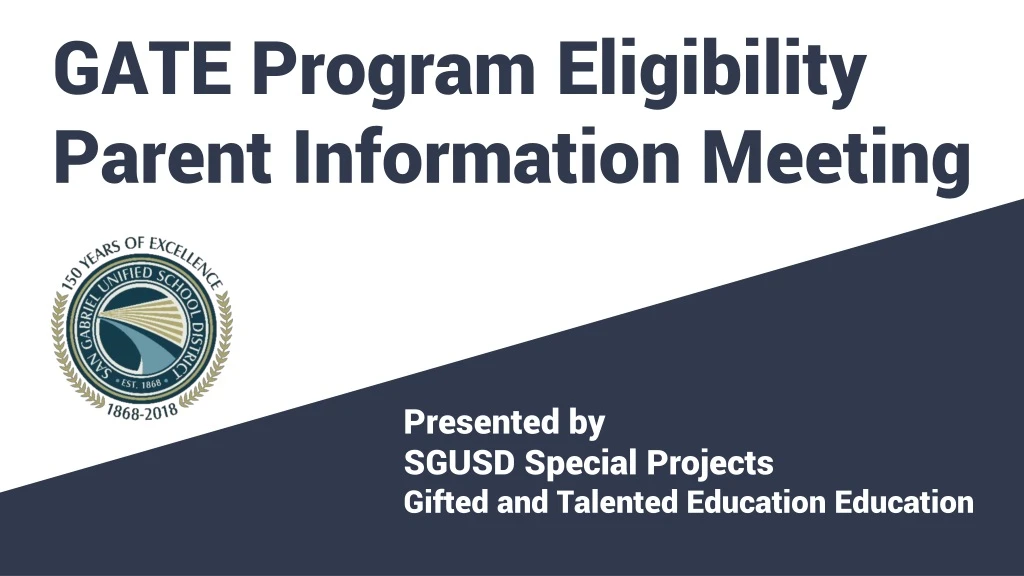 gate program eligibility parent information meeting